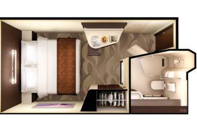 Inside Stateroom floor plan, Norwegian Escape