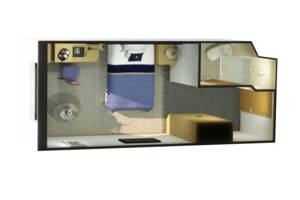 Britannia Single Oceanview Floor Plan, Queen Victoria, Cunard