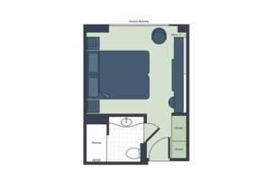 French Balcony Floor Plan, S.S. Joie de Vivre, Uniworld