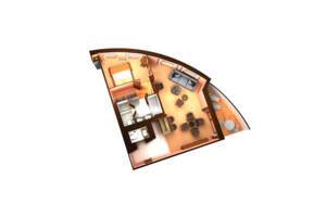 Ocean View Suite, Floor Plan, Seabourn Quest