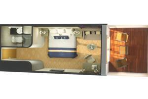 Britannia Balcony (Sheltered) Floor Plan, Queen Mary 2, Cunard