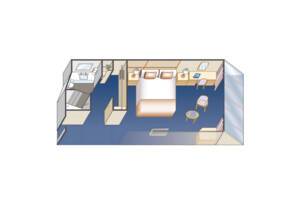 Premium Ocean View, Floor Plan, Sky Princess, Princess Cruises