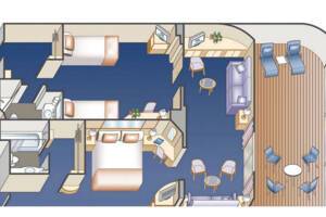 Family Suite Floorplan, Grand Princess, Princess Cruises