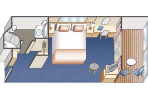 Balcony Stateroom Floorplan, Crown Princess, Princess Cruises