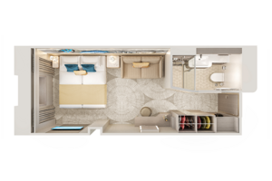 Oceanview Stateroom Floorplan, Norwegian Prima