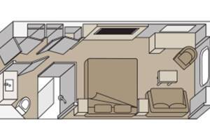 Oceanview Stateroom Floorplan, Koningsdam