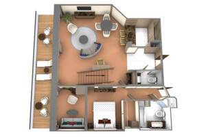 Grand Wintergarden Suite, Ground Floor Plan, Seabourn Venture