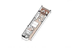Deluxe Veranda Suite Floor Plan, Seven Seas Navigator