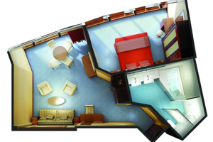 Deluxe Owner's Suite Floorplan, Norwegian Star