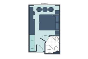 Deluxe French Balcony Floor Plan, S.S. Beatrice, Uniworld