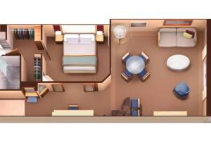 Penthouse Spa Suite Floorplan, Seabourn Ovation