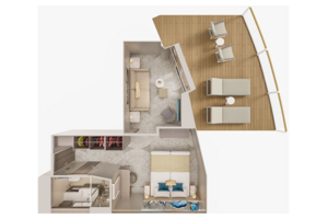 Forward-facing Suite With Master Bedroom Floor plan, Norwegian Prima