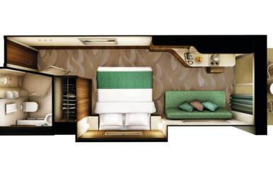 Solo Balcony Stateroom floor plan, Norwegian Escape