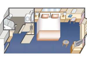 Oceanview Stateroom Floorplan, Grand Princess, Princess Cruises