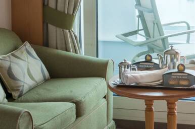 Single Balcony Living Area, Aurora, P&O Cruises - Image based on a Balcony cabin, configuration may differ