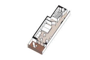 Concierge Suite floor plan, Seven Seas Voyager