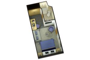 Britannia Deluxe Inside Floor Plan, Queen Elizabeth, Cunard