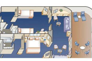 Family Suite Floorplan, Caribbean Princess, Princess Cruises