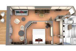 Penthouse Suite, Floor Plan,  Seabourn Pursuit