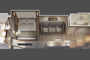 Sanctuary Balcony Stateroom Floorplan, Sun Princess, Princess Cruises