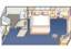 Oceanview Stateroom Floorplan, Crown Princess