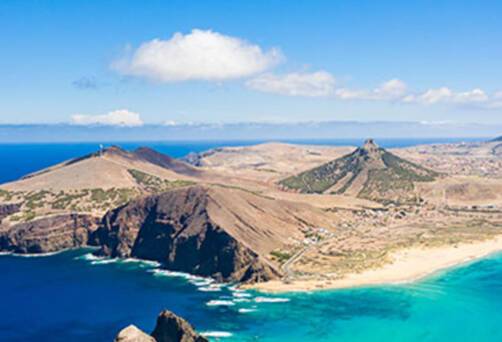 An aerial view of the island of Porto Santo