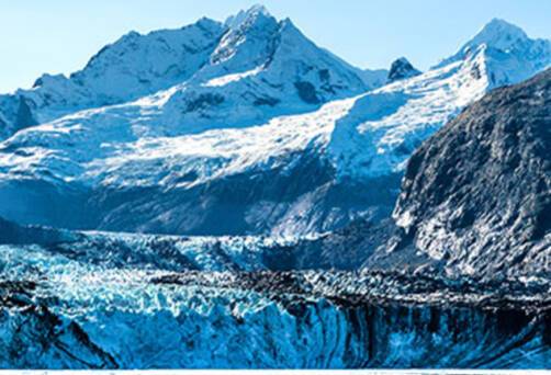 A panoramic view of Glacier Bay