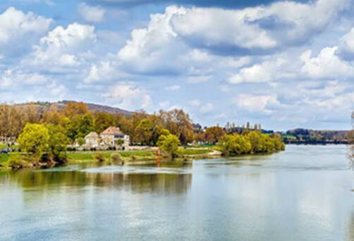 The view from the Saone River near Tournus