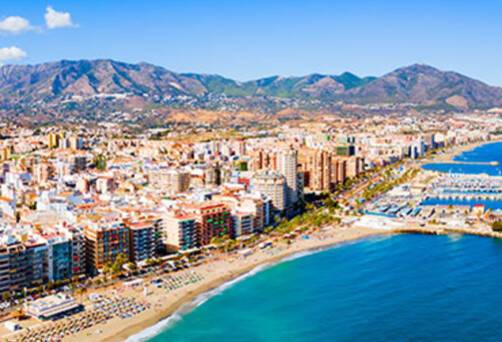 An aerial view of Malaga's coastline