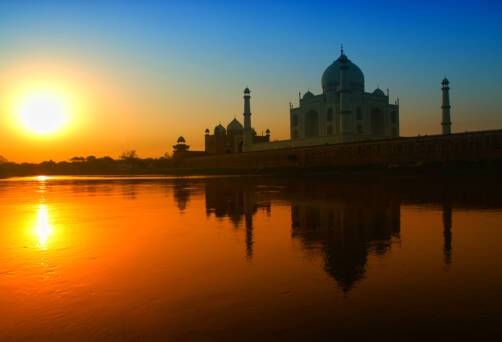 Sunset at the Taj Mahal