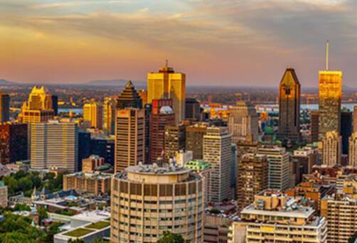 A panoramic view of Montreal