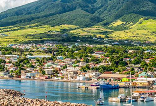 An aerial view of Basseterre