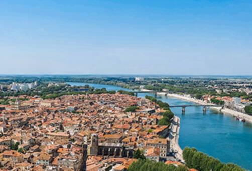 An aerial view of Arles