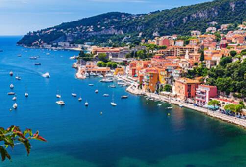 View of the beach in Villefranche-sur-Mer