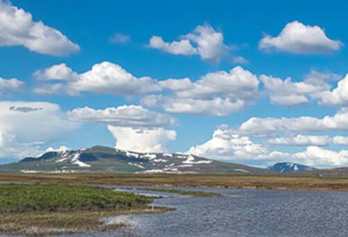 A panoramic view of cloudy Nome