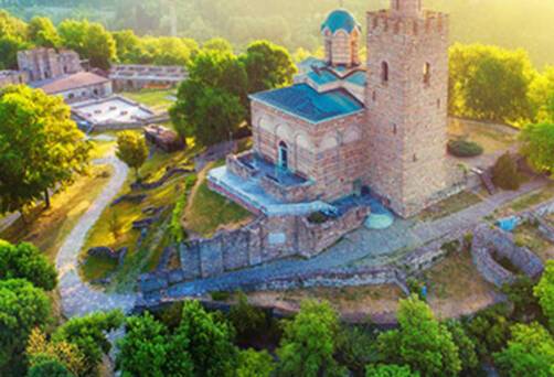 An aerial view of Veliko Tarnovo