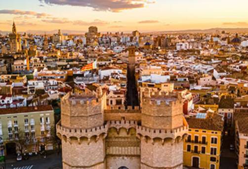 A panoramic aerial view of Valencia