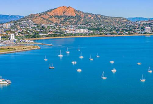 An aerial panoramic view of Townsville