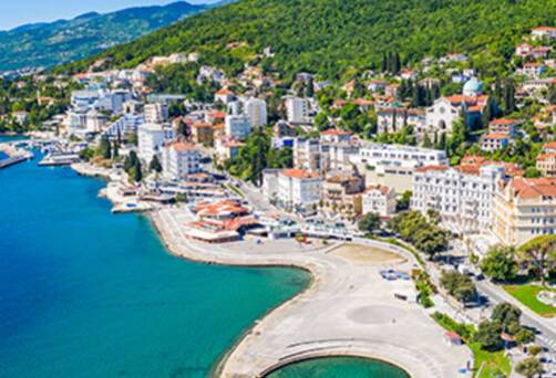 A panoramic aerial view of Opatija