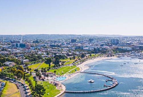 An aerial view of Geelong