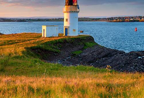 The sun setting over Stornoway