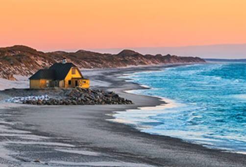 A lone house on Skagen beach