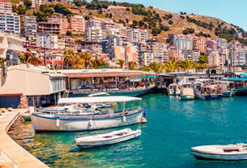 Sarande's cityscape in Spring