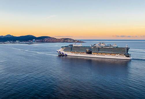 Sun Princess sailing into Kotor, Montenegro