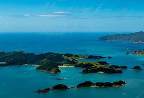 Aerial view of the Bay of Islands