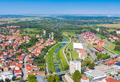 An aerial view of Vukovar