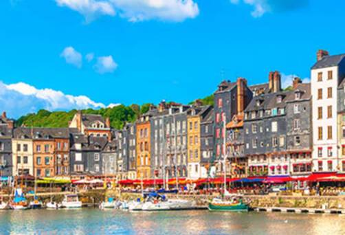 A panoramic view of Honfleur's harbour