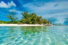 The clear waters near an island in Bimini