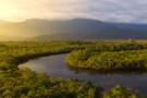 An aerial view over the Amazon River