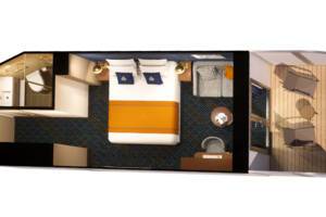 Britannia Balcony Floor Plan, Queen Anne, Cunard